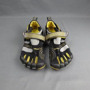 Vibram Five Finger Shoes Black Yellow Gray Strap Men's Size 8.5 - 9 Model: M3681